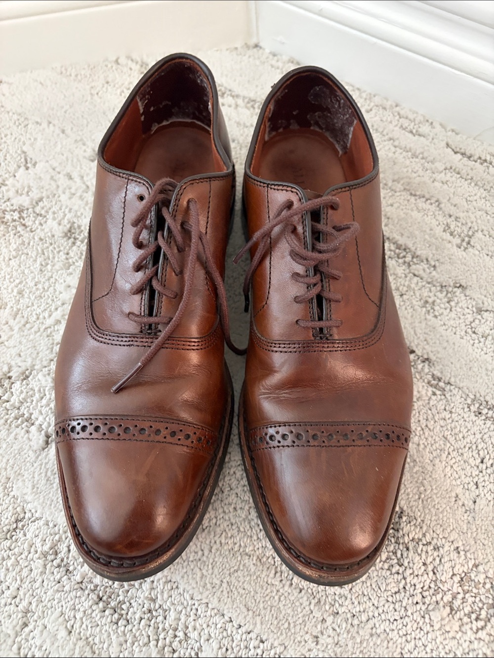 Allen Edmonds Brown Cap-Toe Derby Shoes 8D